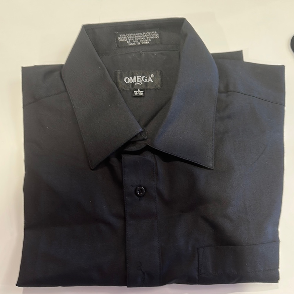 Omega Black Dress Shirt Classic Formal Wear